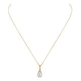 Dije de Perla Cultivada, 9-10mm, Oro Amarillo de 14K