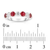 Anillo de Rubi con Diamantes 0.48ctw, Oro Blanco 14K