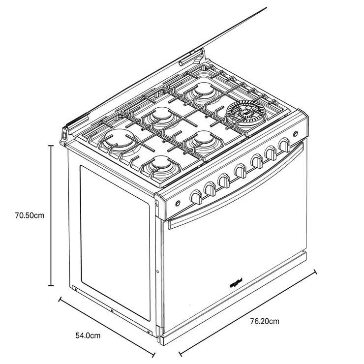 Whirlpool estufa con quemadores 30"