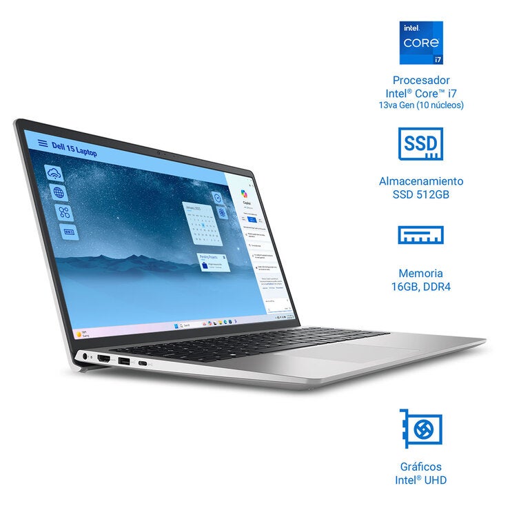 DELL Laptop 15 15.6" Full HD Intel Core i7-1355U 16GB 512SSD
