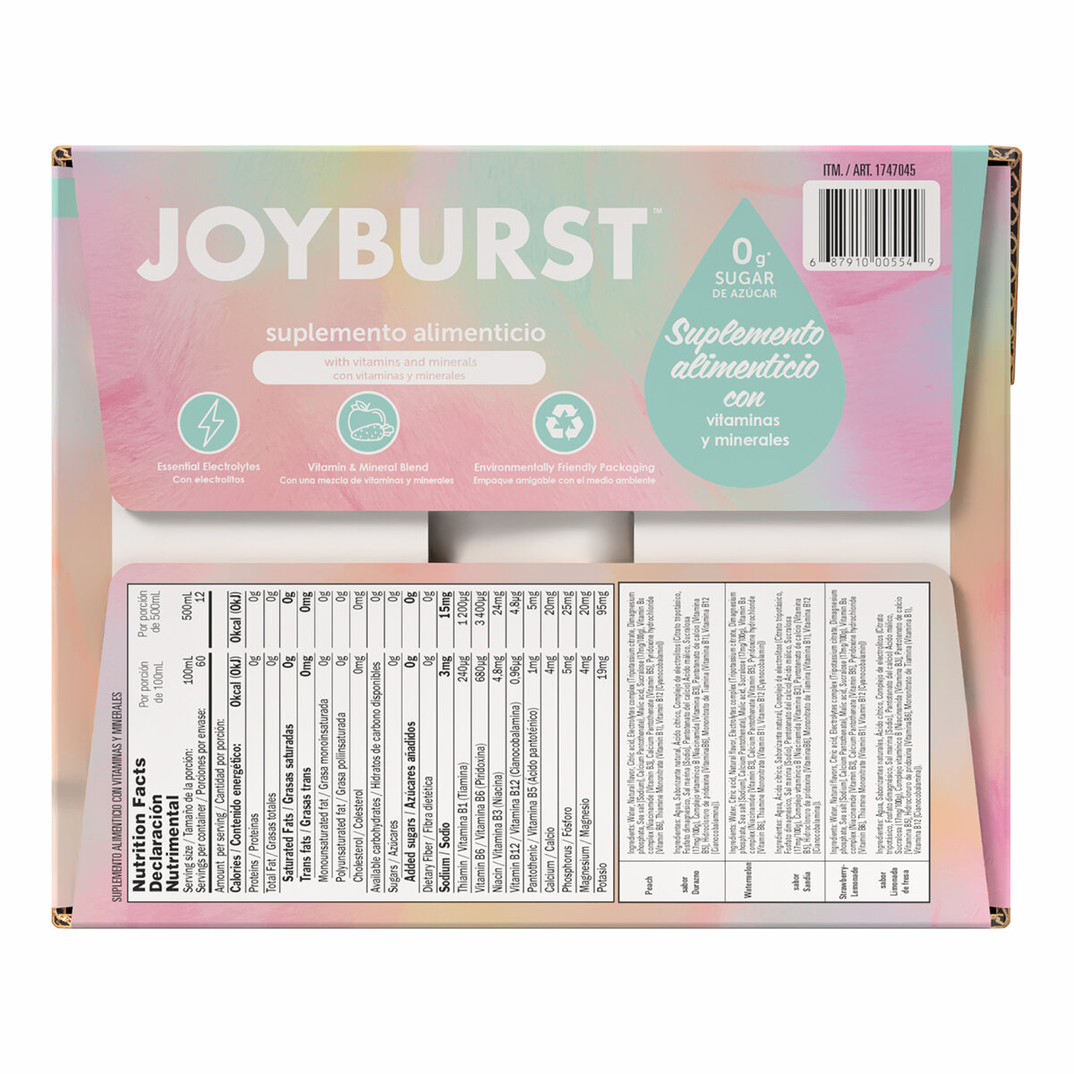 Joyburst Bebida Hidratante 12 pzs de 500 ml