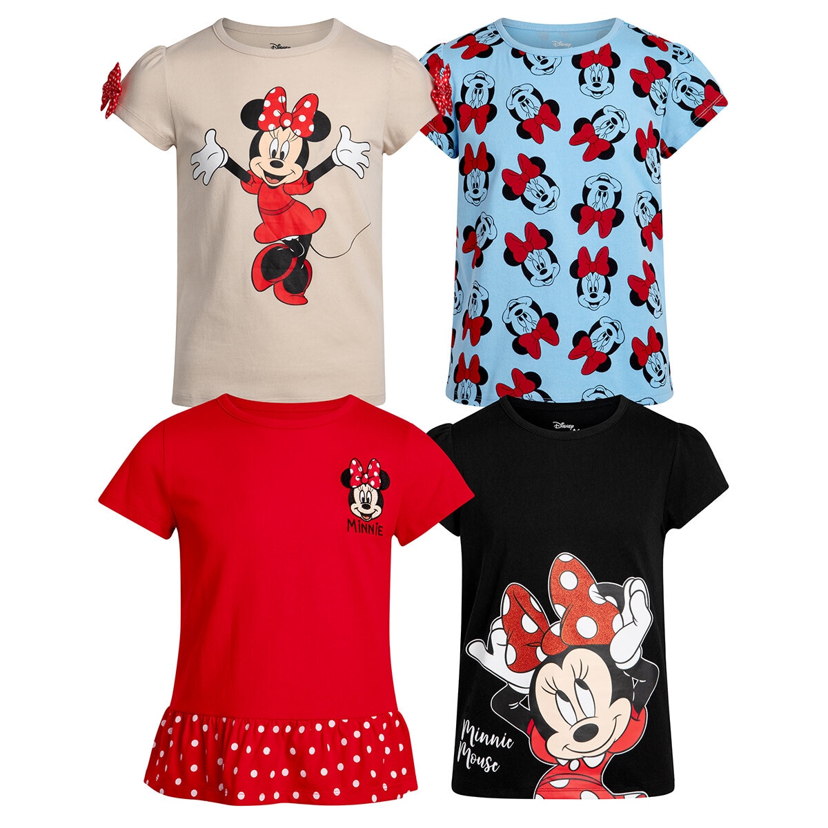 Playera 4 piezas para Niños o Niñas Varias Tallas y Colores