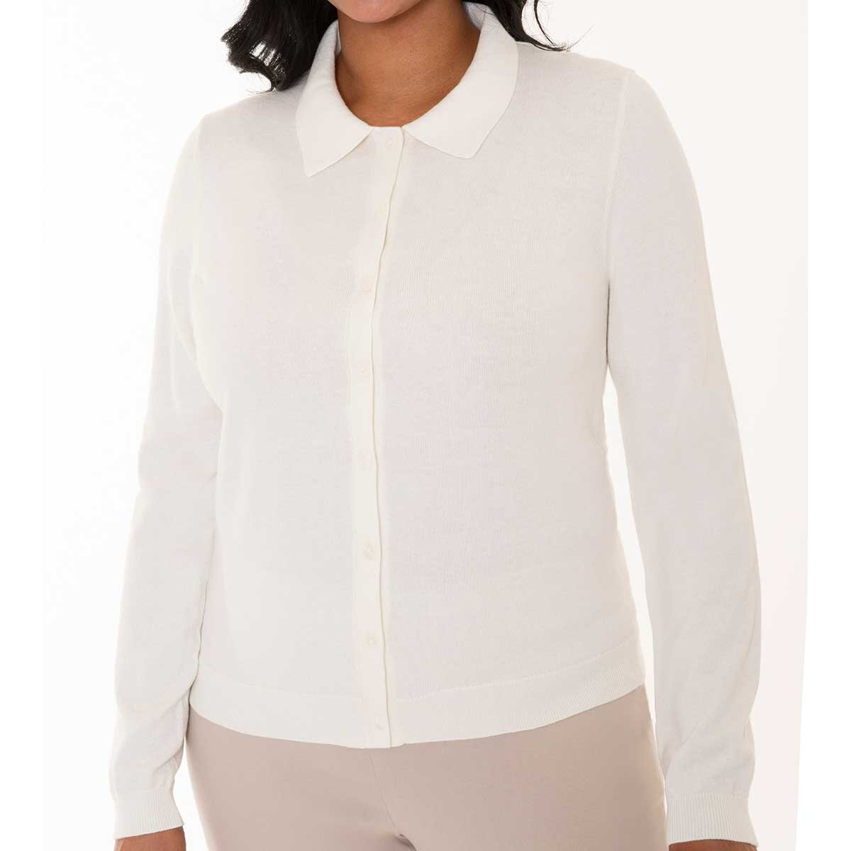 Mario Serrani Italy Suéter para Dama Blanco Grande