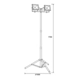 Luceco, Lámpara de Trabajo LED con Tripié y Doble Cabezal - 50W