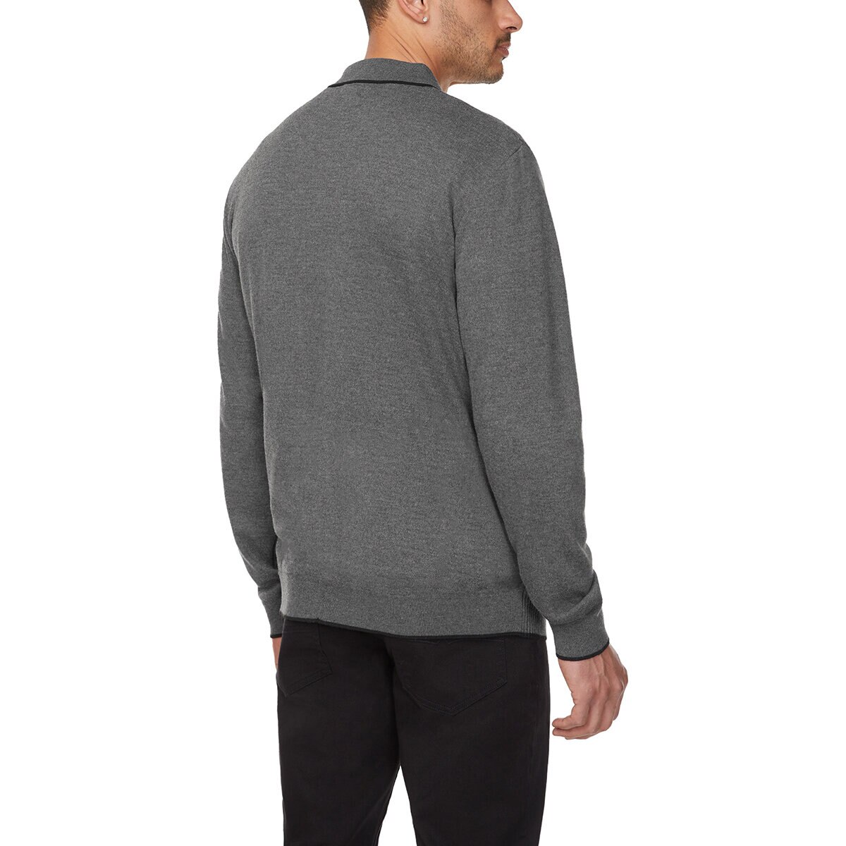 Buffalo David Bitton Suéter tipo polo para Caballero Gris Chica