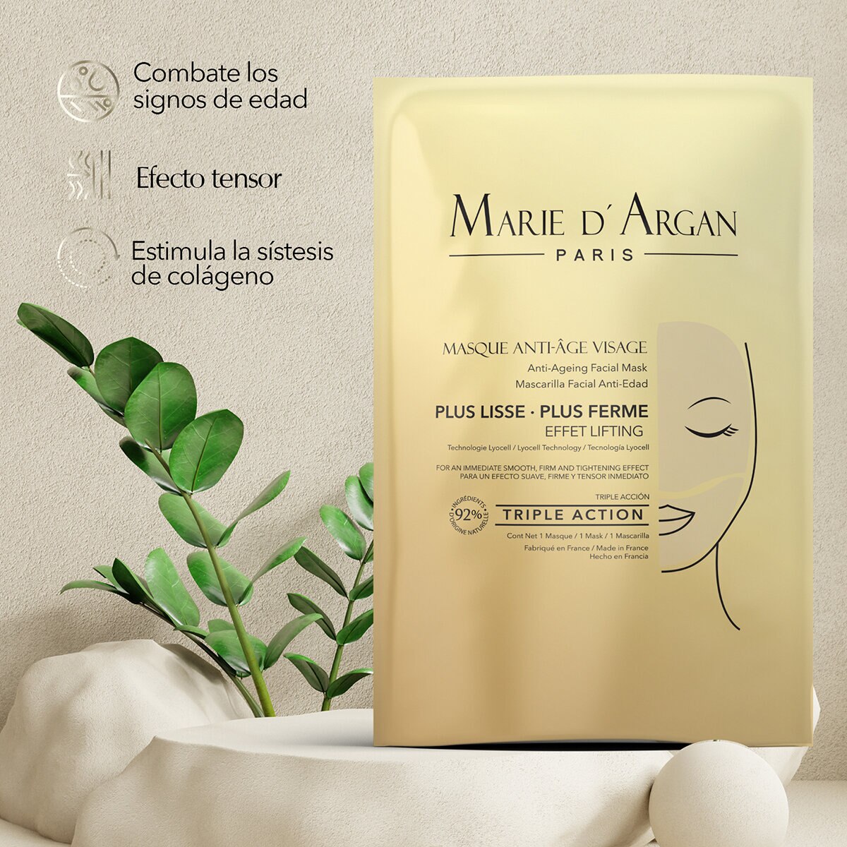Marie D'Argan, Sérum Contorno de Ojos + 3 Mascarillas Antiedad