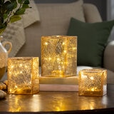 Evergreen Figuras de Vidrio con Luz Led 3 piezas, Varios Modelos