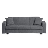 Coaster, Sofá cama Gris Colección Heideck 3 plazas con porta vasos