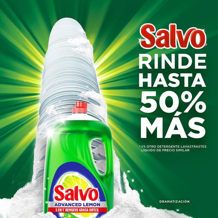 Salvo Advanced Lemon Detergente Líquido para Trastes 2.6 l