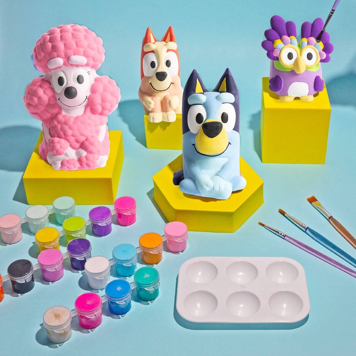 Bluey Figuras para Pintar de Cerámica Juego de 4 Pzas.