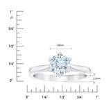 Anillo, 1.0ct Diamante Solitario, Platino