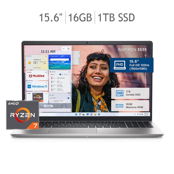 DELL Inspiron 3535 Laptop 15.6" Full HD AMD Ryzen 7 16GB 1TB SSD