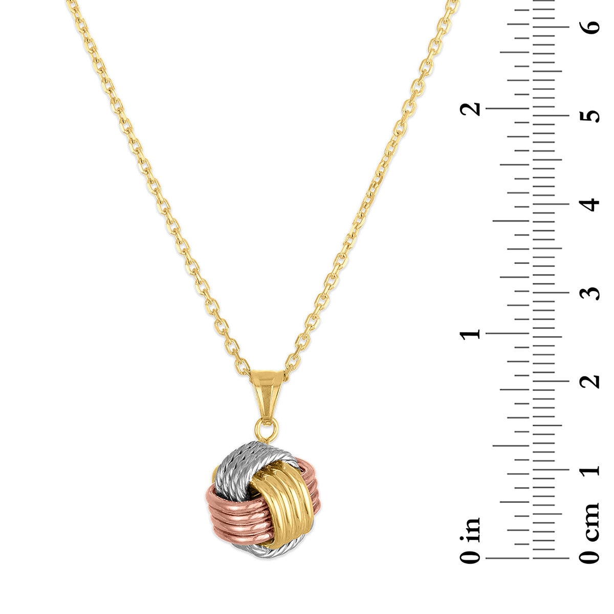 Collar con Dije de Nudo de Corazón, Oro 14k Collar con Dije de Nudo de Corazón, Oro 14k