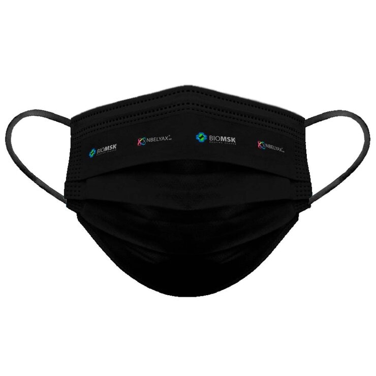 Biomsk Cubrebocas Reutilizable para Adulto Caja con 50 Piezas (25 blancos y 25 negros)