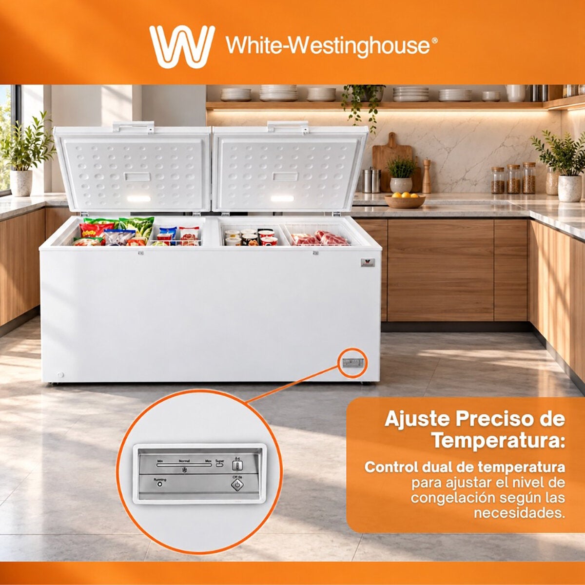 White-Westinghouse Congelador Horizontal 25' White-Westinghouse Congelador Horizontal 25'