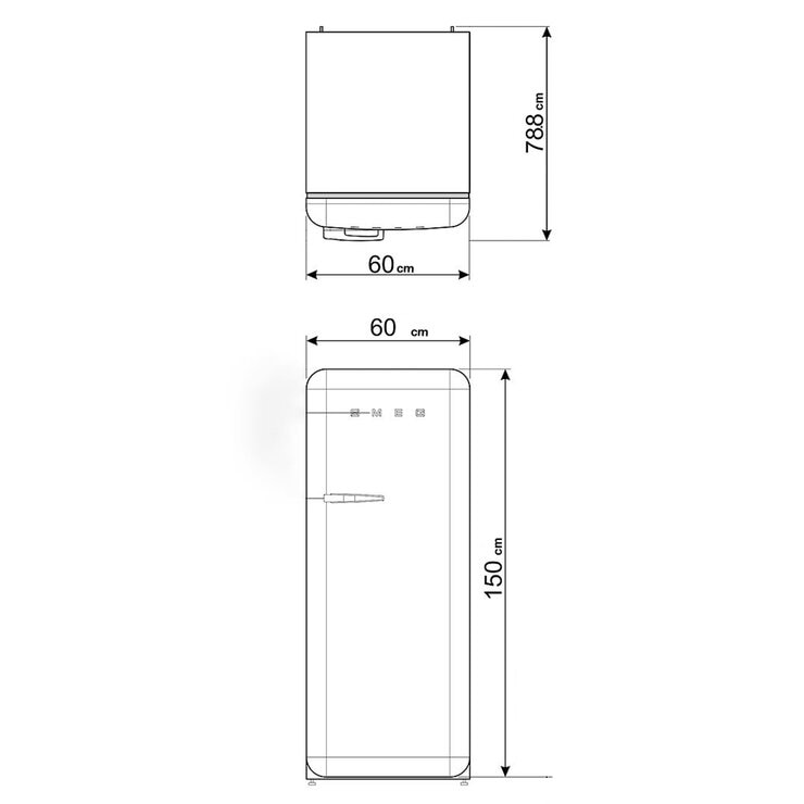Smeg Refrigerador 9" Crema