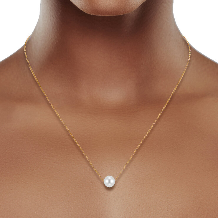 Dije de Perla, 8-9mm, Oro Amarillo de 14K