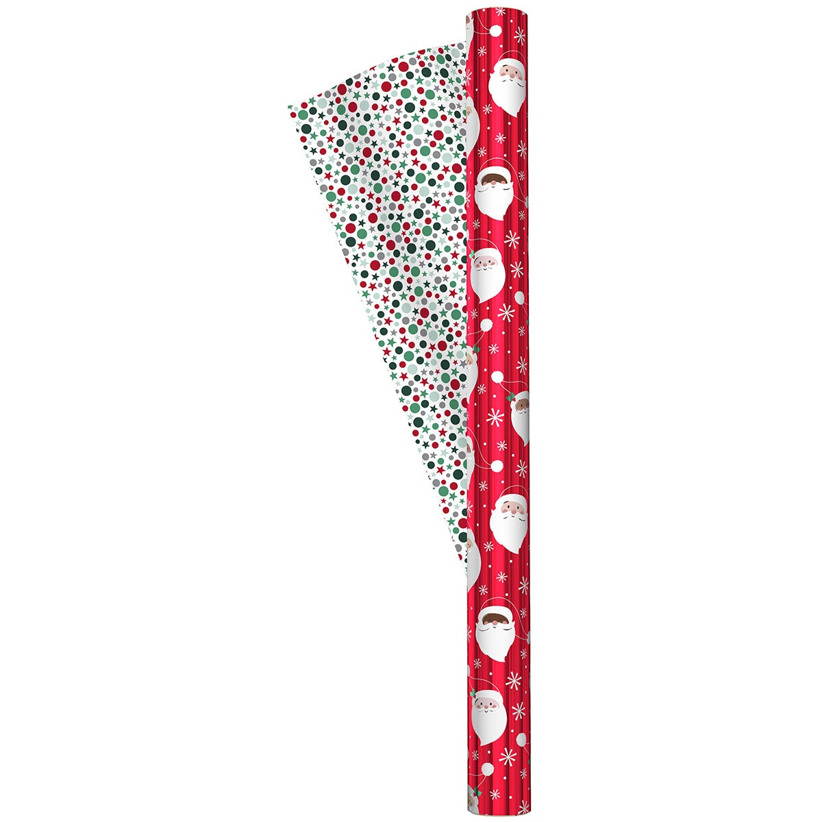 Kirkland Signature Paquete de 3 Rollos de Papel para Envolver con Diseños Navideños, Rojo con Blanco