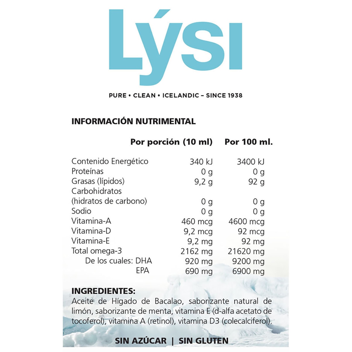 LYSI Aceite de Higado de Bacalao Limón-Menta