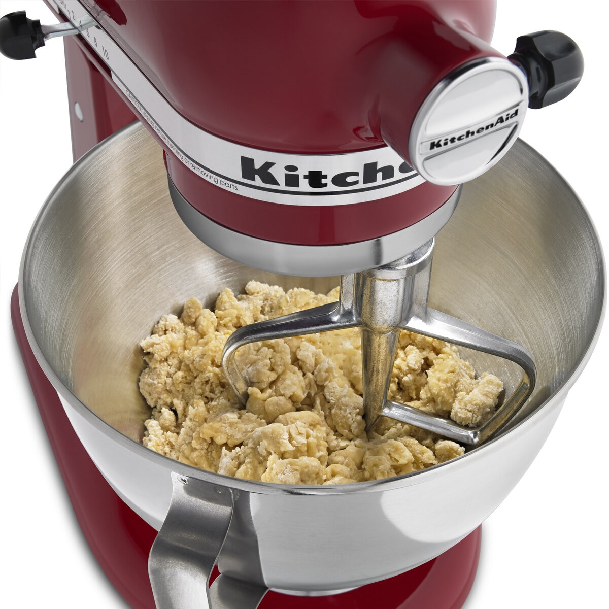 KitchenAid, Batidora Clásica Roja, Tazón de acero inoxidable pulido con asa, 4.3 L