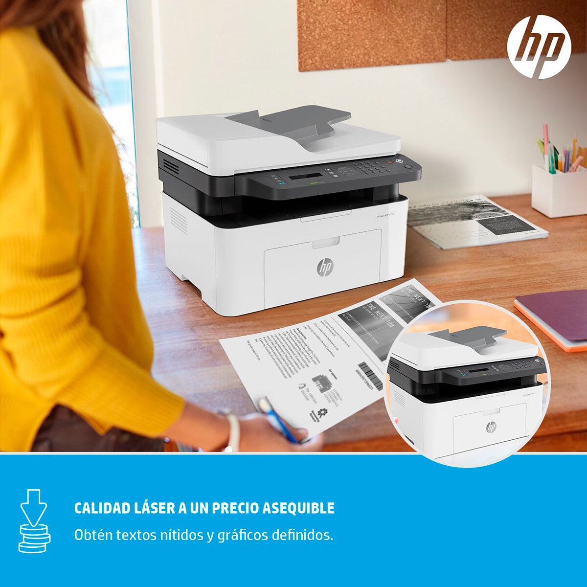 Impresora Multifunción Hp Laserjet 137fnw Wifi Blanca Negra HP