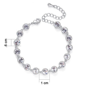 Mayfer, Pulsera Color Blanco, Cristal Austríaco