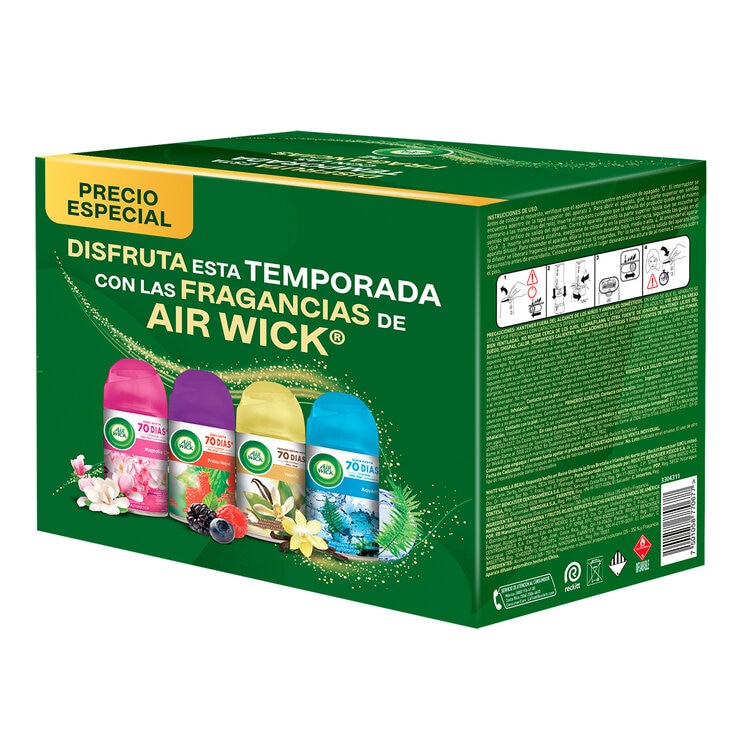 Air Wick Aromatizante de Ambiente Freshmatic 4 pzas de 250 ml