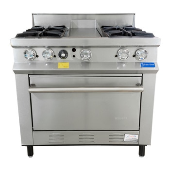 Estufa profesional San-Son de 4 quemadores, plancha y horno
