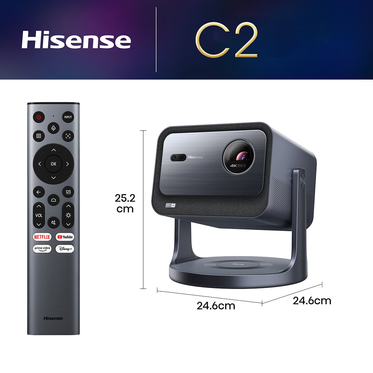 Hisense Miniproyector 4K 65" - 300" C2
