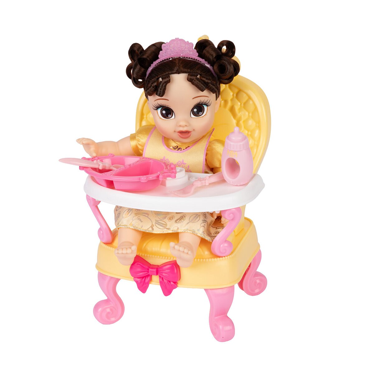 Disney Princesas Bebé con Silla Alta y Accesorios, Bella