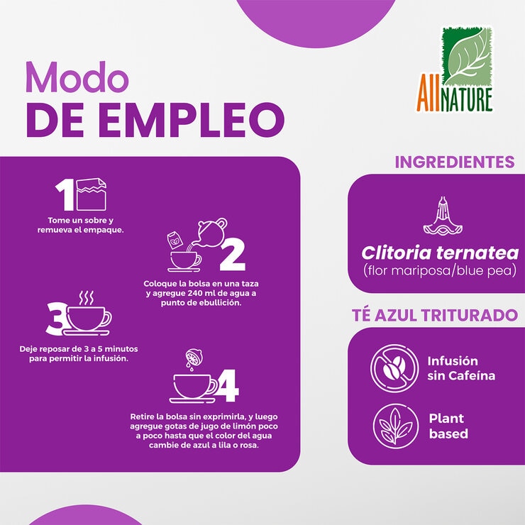 All Nature Blue Pea Tea 60 Sobres