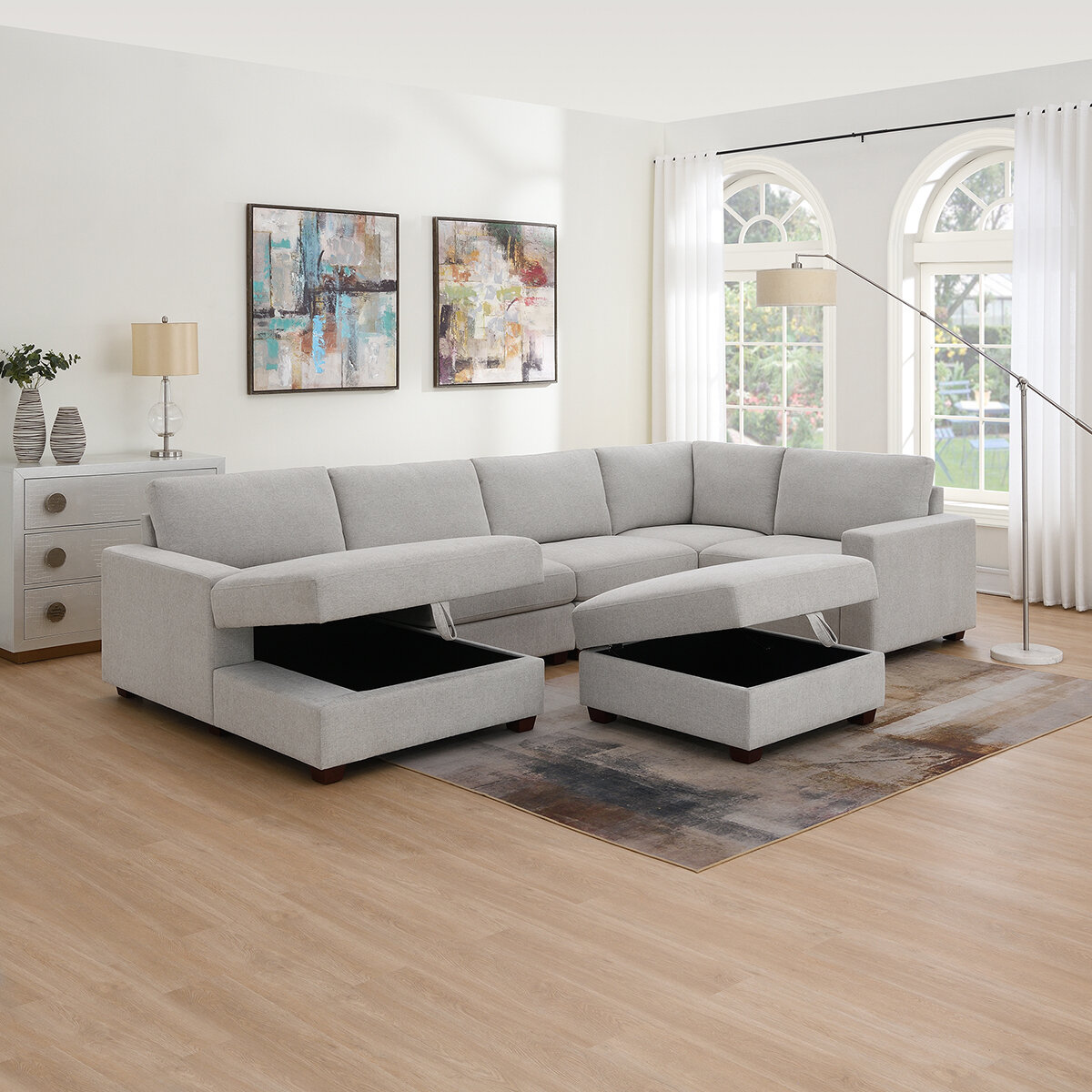 Ontai, Dellamore, Seccional de Tela con Almacenamiento