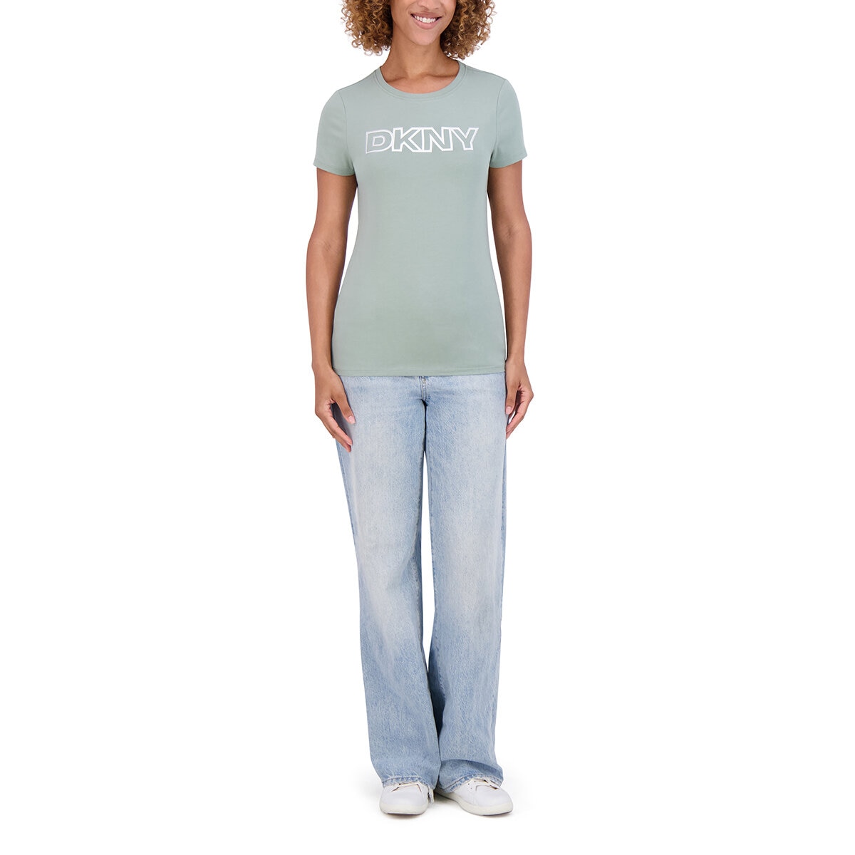 DKNY Blusa para Dama Verde Extra Chica