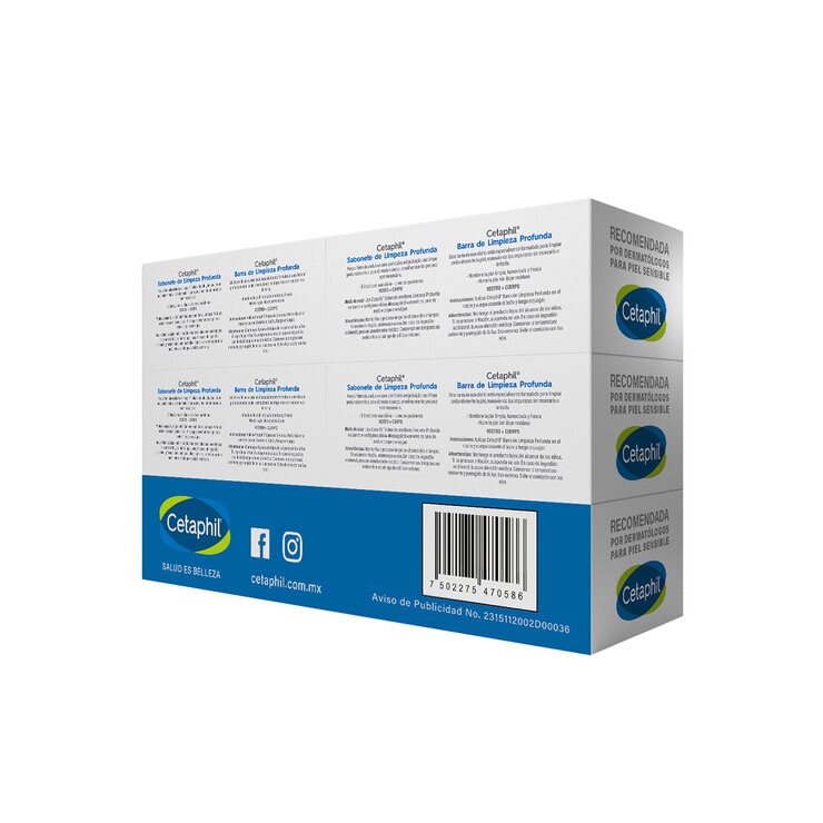 Cetaphil Jabón Corporal en Barra 6 pzas