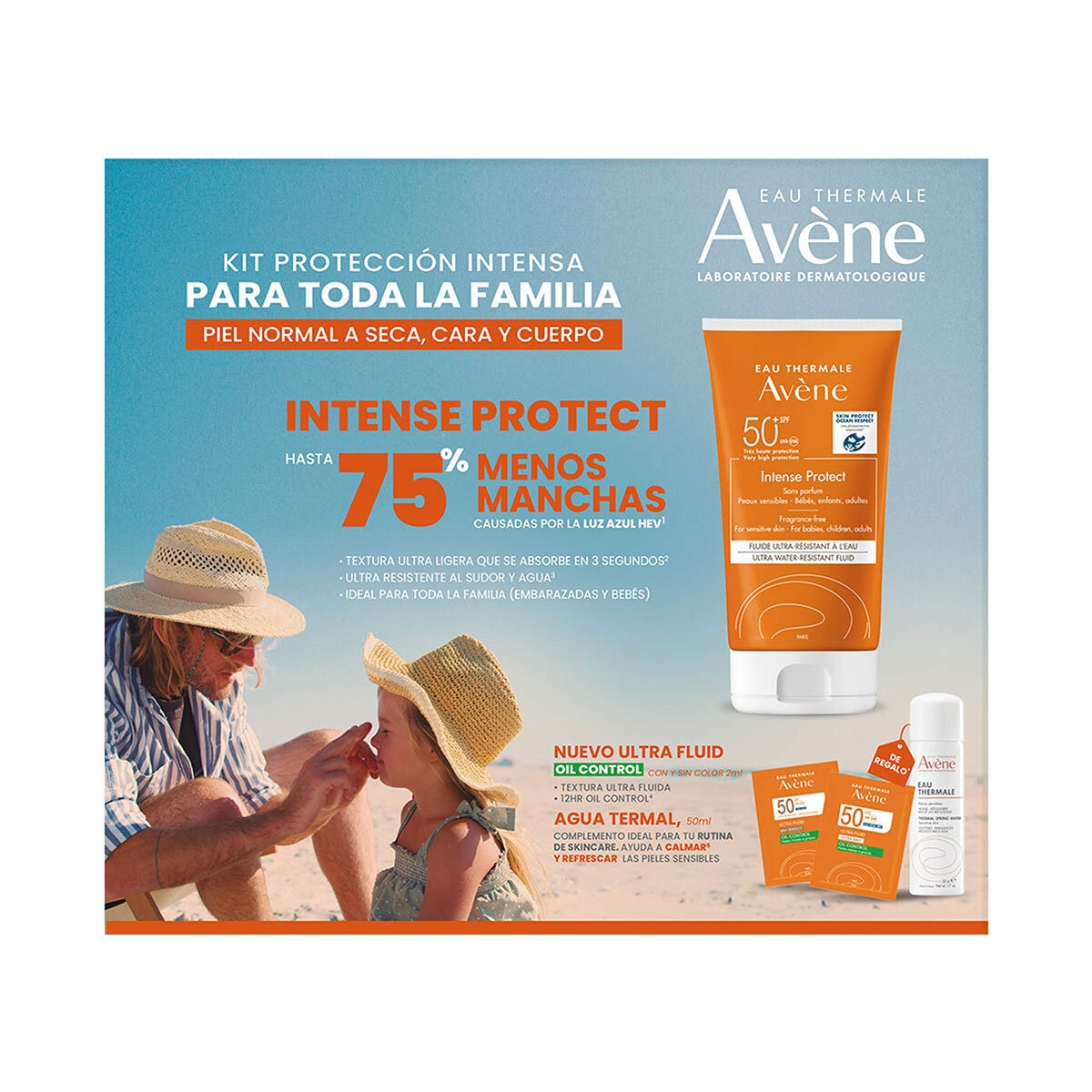 Avène Kit Protector Solar Intense Protect 150 ml + Agua Termal 50 ml