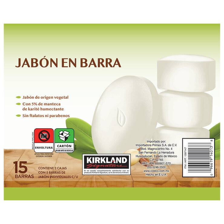 Kirkland Signature Jabón en Barra 15 pzas
