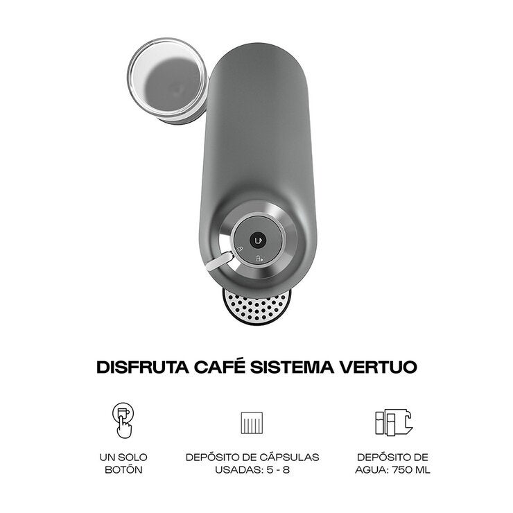Nespresso, Cafetera Vertuo Pop con Espumador de Leche y 50 Cápsulas Nespresso, Cafetera Vertuo Pop con Espumador de Leche y 50 Cápsulas