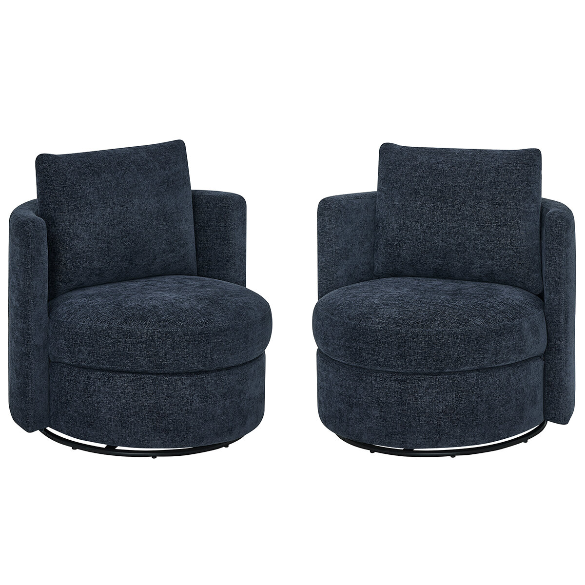 Thomasville, Davos, Juego de 2 Sillones Giratorios de Tela