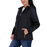DKNY Chamarra rompevientos para Dama Negro Mediana