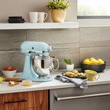 KitchenAid, Batidora Artisan, Tazón de acero inoxidable pulido con asa, 4.7 L, Mineral Blue