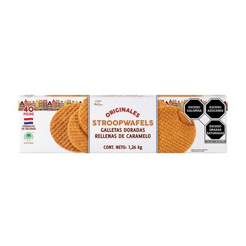 Le Chic Patissier Stroopwafels Galletas Doradas Rellenas de Caramelo 40 pzas de 31.5 g