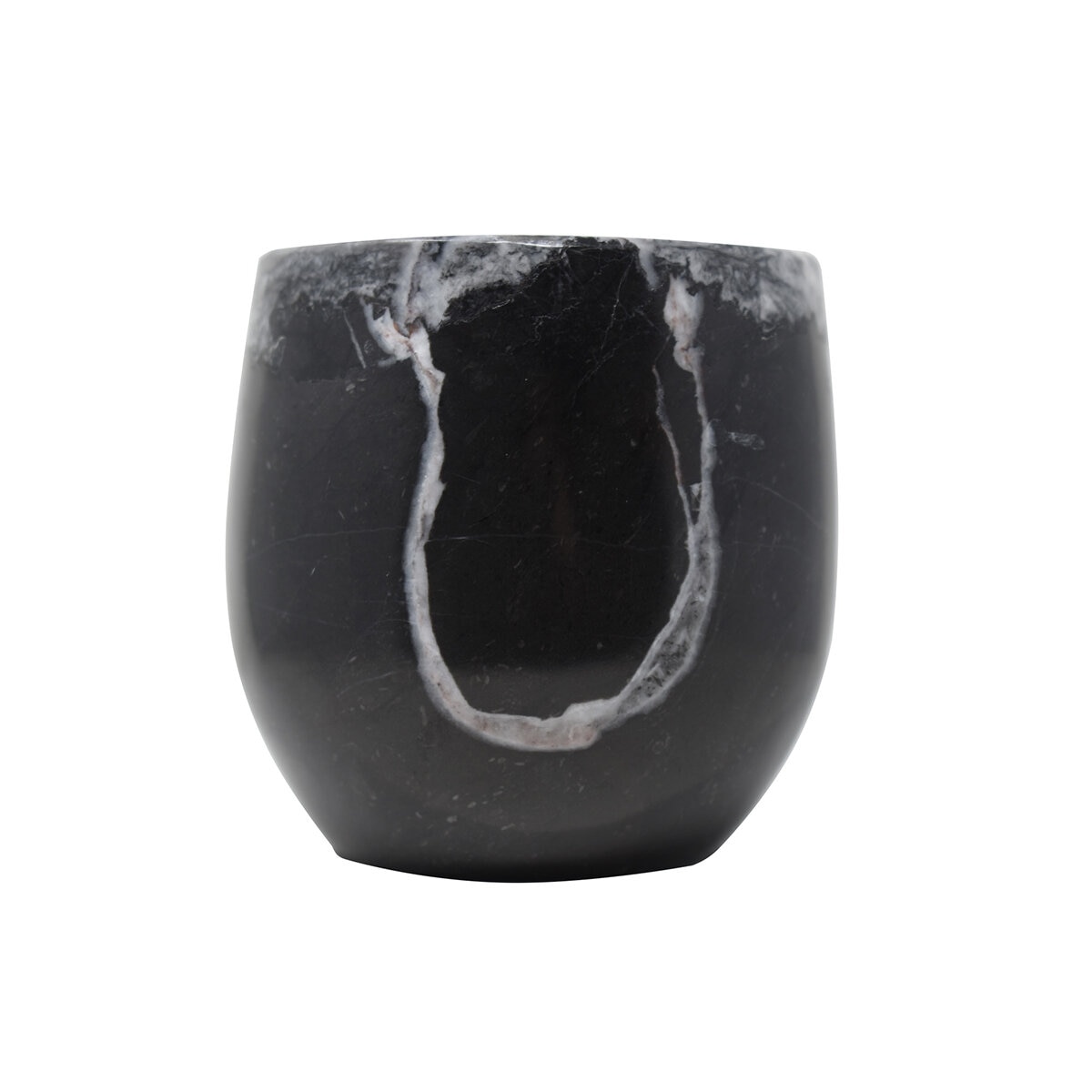Luhom Juego de Vasos de Mármol 2 piezas Negro