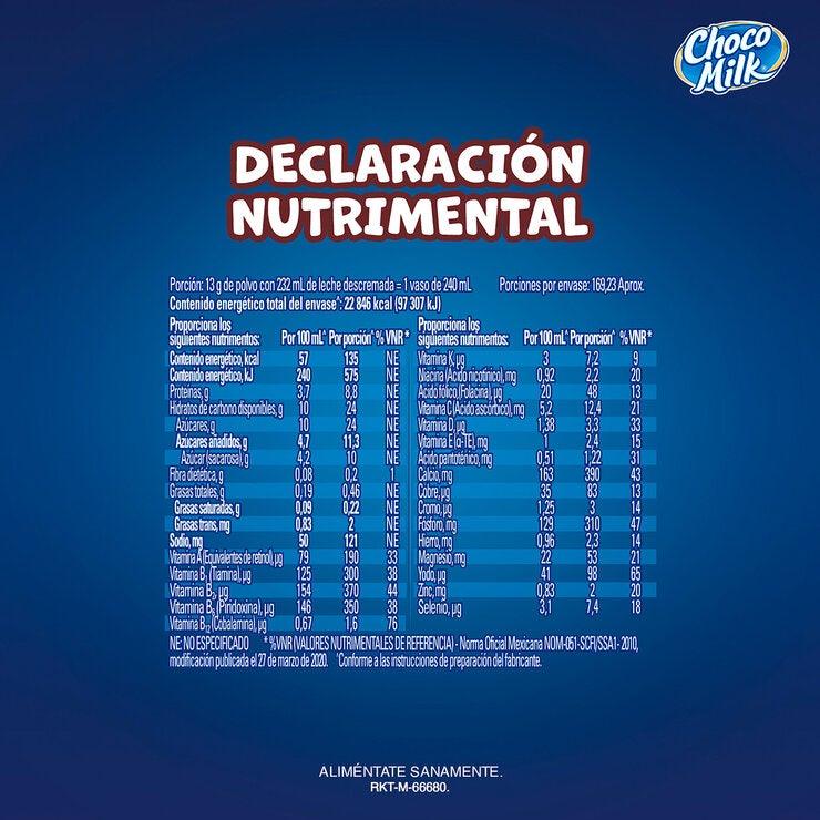 Choco Milk Chocolate En Polvo 2.2 kg Choco Milk Chocolate En Polvo 2.2 kg