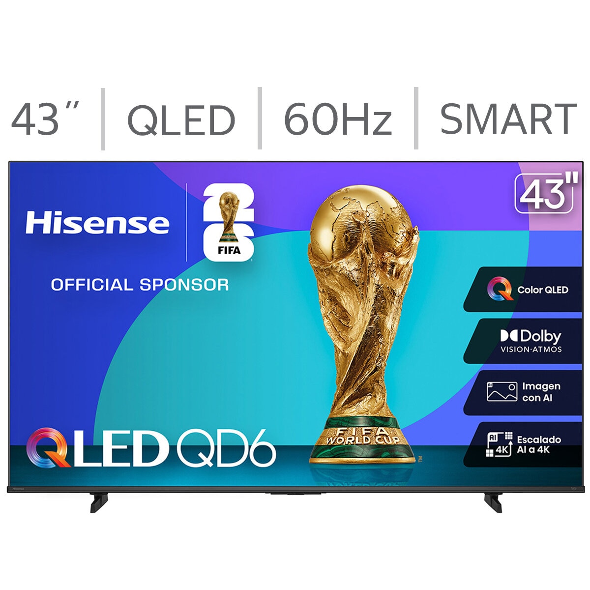 Hisense Pantalla 43" QLED 4K Fire TV