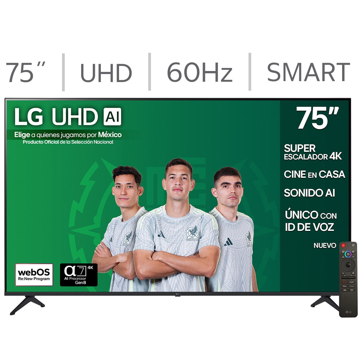 LG Pantalla 75" UHD 4K AI Smart TV