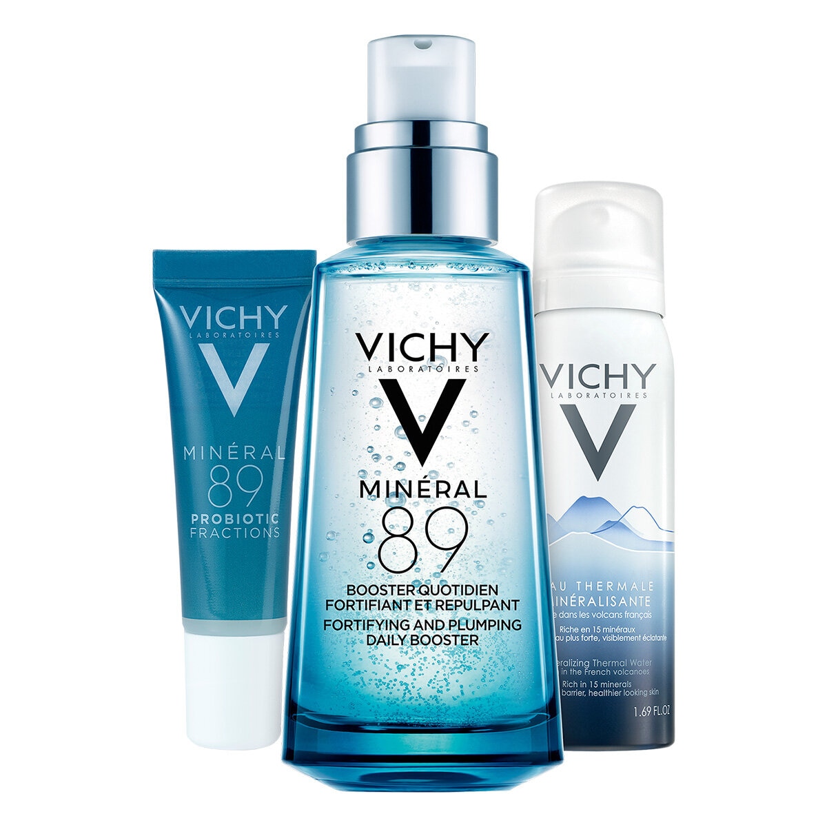 Kit Vichy Mineral 89 50ml, Crema 10ml y Agua Termal 50ml