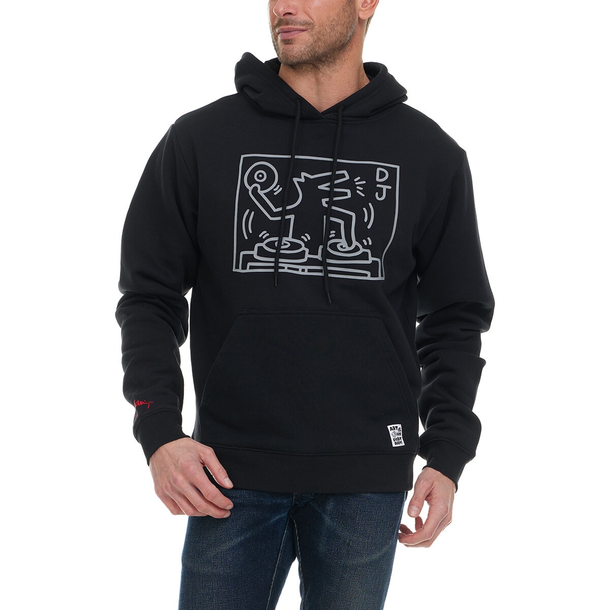 Keith Haring Sudadera para Caballero Negro Grande