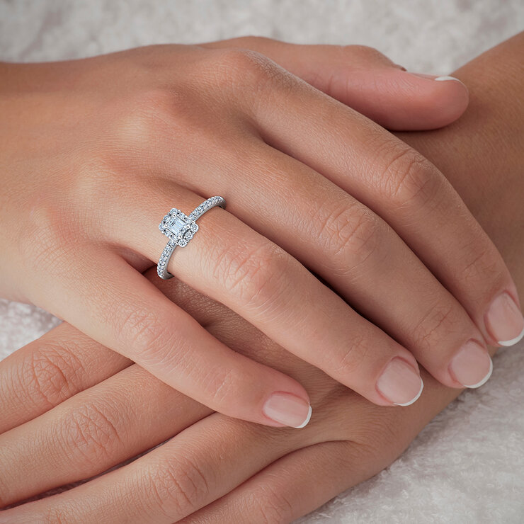 Anillo Nupcial de Diamantes 0.50ctw, Oro Blanco 14K