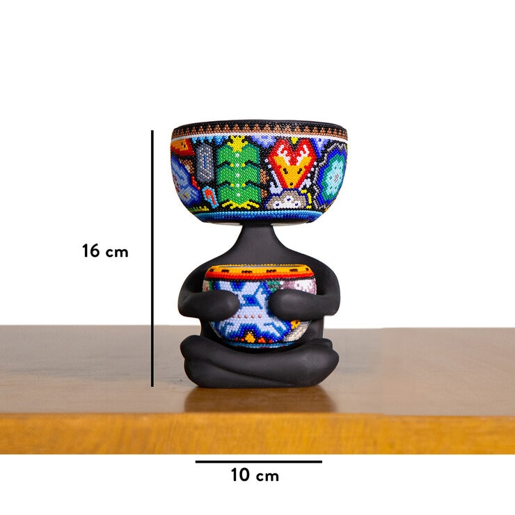 Estudio Floga, Robert Zen Set de 2 Macetas con Arte Huichol