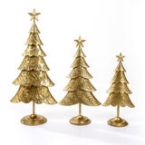 Árboles de Navidad de Metal 3 Piezas, Dorados